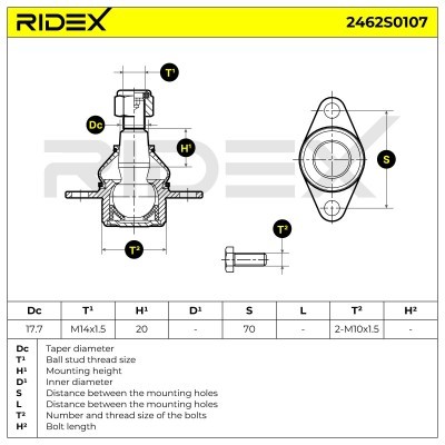 Traggelenk RIDEX 2462S0107 2462S0107 - foto 5