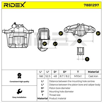 Bremssattel RIDEX 78B1297 78B1297 - foto 6