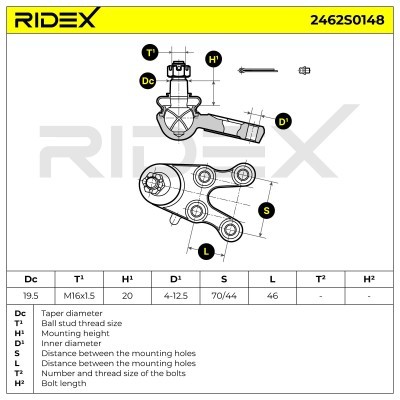 Traggelenk RIDEX 2462S0148 2462S0148 - foto 6