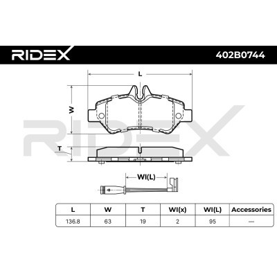 Bremsbeläge Satz RIDEX 402B0744 402B0744 - foto 7