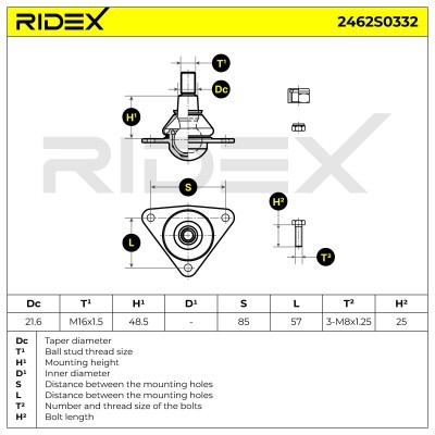 Traggelenk RIDEX 2462S0332 2462S0332 - foto 5