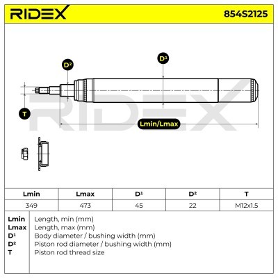 Stoßdämpfer RIDEX 854S2125 854S2125 - foto 8