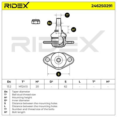 Traggelenk RIDEX 2462S0291 2462S0291 - foto 6