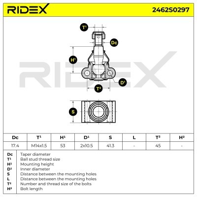 Traggelenk RIDEX 2462S0297 2462S0297 - foto 5