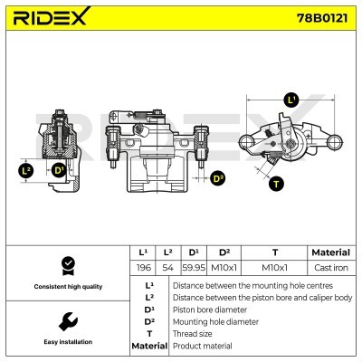 Bremssattel RIDEX 78B0121 78B0121 - foto 5