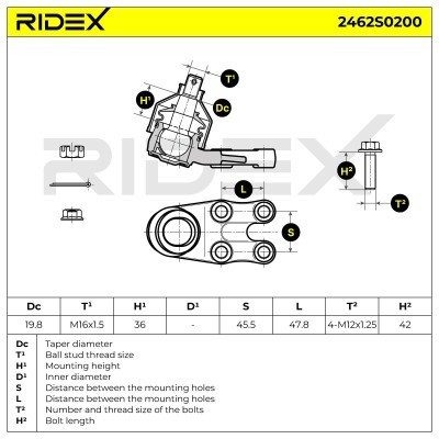 Traggelenk RIDEX 2462S0200 2462S0200 - foto 7