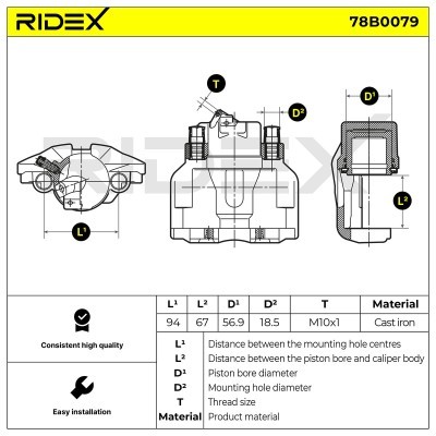 Bremssattel RIDEX 78B0079 78B0079 - foto 6
