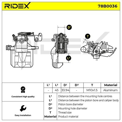 Bremssattel RIDEX 78B0036 78B0036 - foto 5