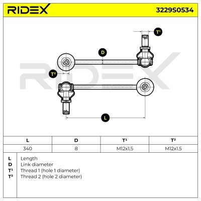 Stabilisator Stange RIDEX 3229S0534 3229S0534 - foto 5