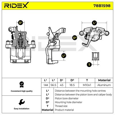 Bremssattel RIDEX 78B1598 78B1598 - foto 5
