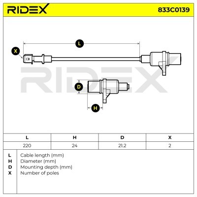 Impulsgeber, Kurbelwelle RIDEX 833C0139 833C0139 - foto 3