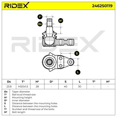 Traggelenk RIDEX 2462S0119 2462S0119 - foto 6