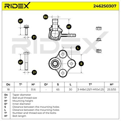Traggelenk RIDEX 2462S0307 2462S0307 - foto 5
