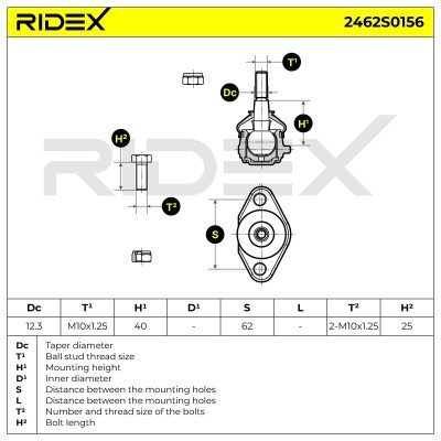 Traggelenk RIDEX 2462S0156 2462S0156 - foto 5