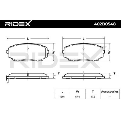Bremsbeläge Satz RIDEX 402B0548 402B0548 - foto 8