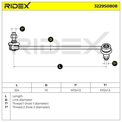Stabilisator Stange RIDEX 3229S0808 3229S0808 - foto 6