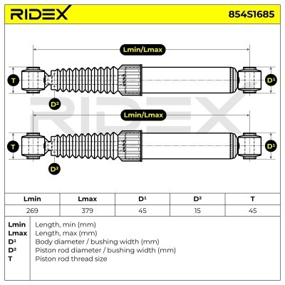 Stoßdämpfer RIDEX 854S1685 854S1685 - foto 6
