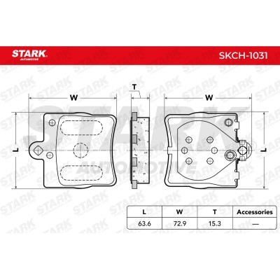 Bremsbeläge Satz Stark SKCH-1031 SKCH-1031 - foto 3