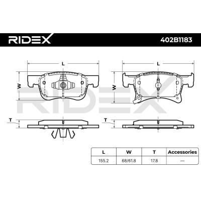 Bremsbeläge Satz RIDEX 402B1183 402B1183 - foto 6