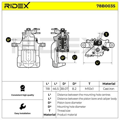 Bremssattel RIDEX 78B0035 78B0035 - foto 5