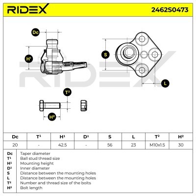 Traggelenk RIDEX 2462S0473 2462S0473 - foto 5