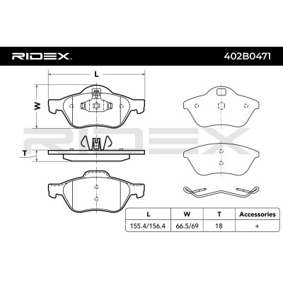 Bremsbeläge Satz RIDEX 402B0471 402B0471 - foto 6