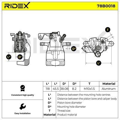 Bremssattel RIDEX 78B0018 78B0018 - foto 5