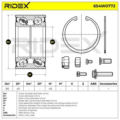 Radlager RIDEX 654W0772 654W0772 - foto 6