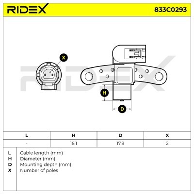 Impulsgeber, Kurbelwelle RIDEX 833C0293 833C0293 - foto 5