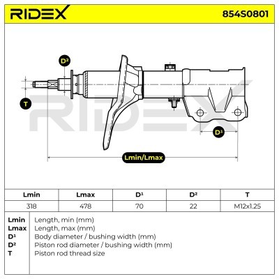 Stoßdämpfer RIDEX 854S0801 854S0801 - foto 6