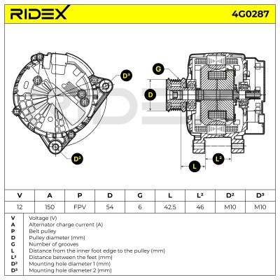 Generator RIDEX 4G0287 4G0287 - foto 7