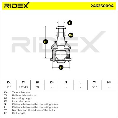 Traggelenk RIDEX 2462S0094 2462S0094 - foto 7