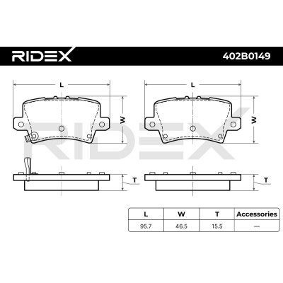 Bremsbeläge Satz RIDEX 402B0149 402B0149 - foto 7