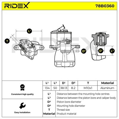 Bremssattel RIDEX 78B0360 78B0360 - foto 7
