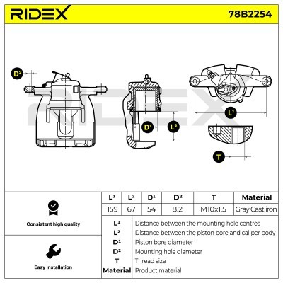 Bremssattel RIDEX 78B2254 78B2254 - foto 6
