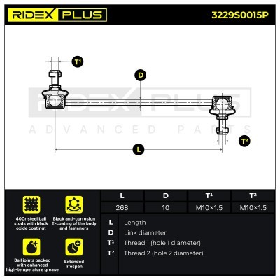 Stabilisator Stange RIDEX 3229S0015P 3229S0015P - foto 9