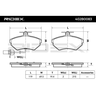 Bremsbeläge Satz RIDEX 402B0083 402B0083 - foto 5