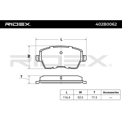 Bremsbeläge Satz RIDEX 402B0062 402B0062 - foto 3