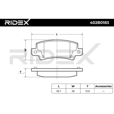 Bremsbeläge Satz RIDEX 402B0183 402B0183 - foto 6