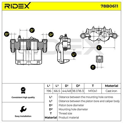 Bremssattel RIDEX 78B0611 78B0611 - foto 5