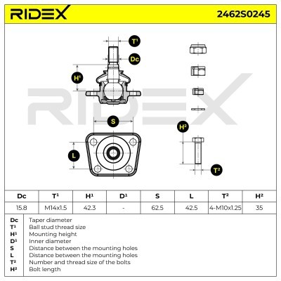Traggelenk RIDEX 2462S0245 2462S0245 - foto 5