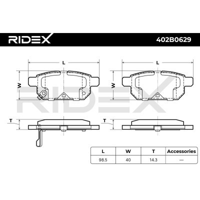 Bremsbeläge Satz RIDEX 402B0629 402B0629 - foto 6