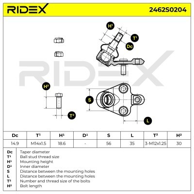 Traggelenk RIDEX 2462S0204 2462S0204 - foto 5