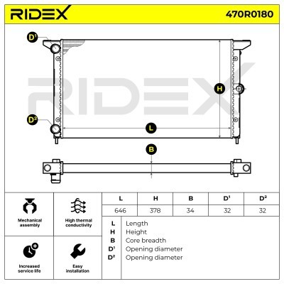 Kühler, Motorkühlung RIDEX 470R0180 470R0180 - foto 5