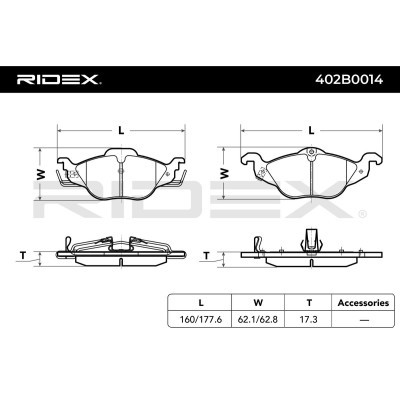Bremsbeläge Satz RIDEX 402B0014 402B0014 - foto 3