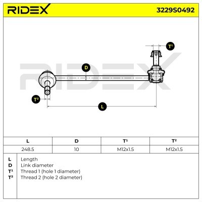 Stabilisator Stange RIDEX 3229S0492 3229S0492 - foto 5