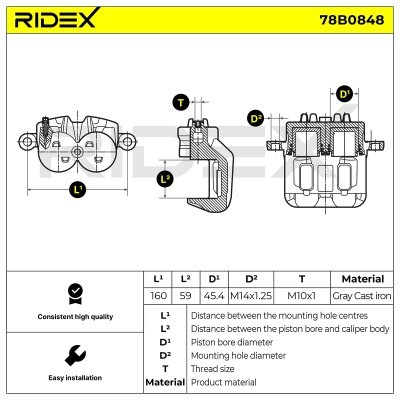 Bremssattel RIDEX 78B0848 78B0848 - foto 6