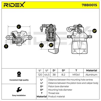 Bremssattel RIDEX 78B0015 78B0015 - foto 4