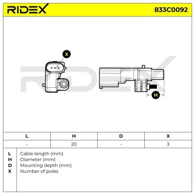 Impulsgeber, Kurbelwelle RIDEX 833C0092 833C0092 - foto 6
