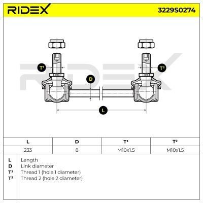Stabilisator Stange RIDEX 3229S0274 3229S0274 - foto 5